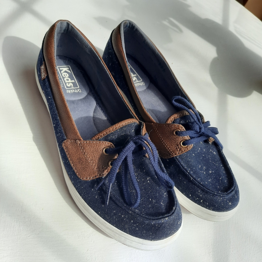 Womens navy and brown keds Size 9